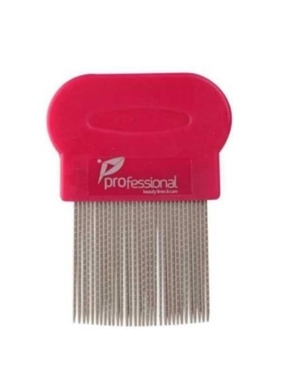 Professional metal comb with long teeth for removing dandruff and lice.