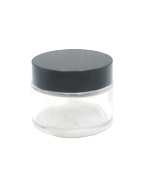 Transparent Glass Jars Black Lid - 4270