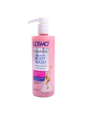 Cosmo Glutathione Body Wash contains niacinamide serum and vitamin E