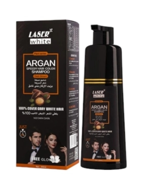 LASER WHITE SHAMPOO HAIR COLOR ARGAN DARK BROWN