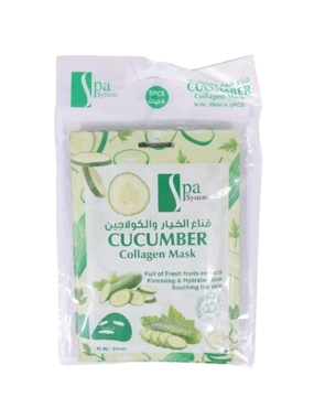 Spa system face mask with cucumber and collagen pack