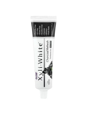 NOW ZELLY WHITE TOOTHPASTE GEL MINT FLAVOR WITH ACTIVATED CHARCOAL