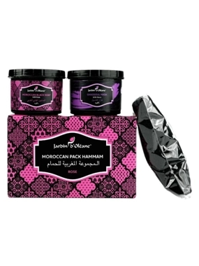JARDIN OLIAN MOROCCAN BATH SET ROSE GHASSOUL