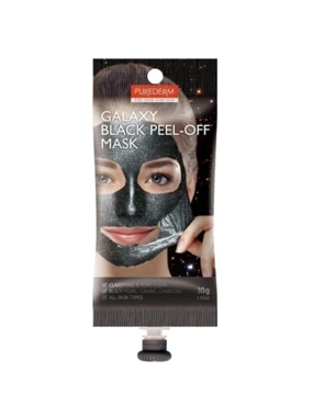 puredderm galaxy face mask peeling black with charcoal
