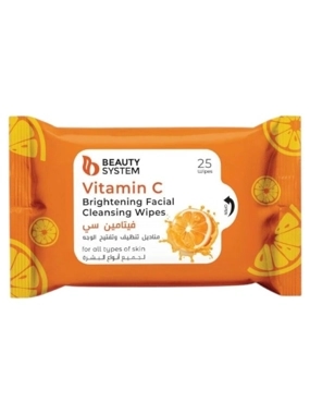 BEAUTY SYSTEM FACE CLEANSING & BRIGHTENING WIPES WITH VITAMIN C
