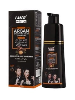 Laser White Argan Hair Dye Shampoo Black
