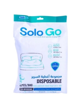 Solo Jo disposable bed sheet set, 4 pieces