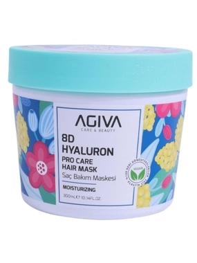AGIVA Care & Beauty HAIR MOISTURIZING MASK 8D WITH HYALURONIC ACID, NIACINAMIDE AND ALMOND OIL