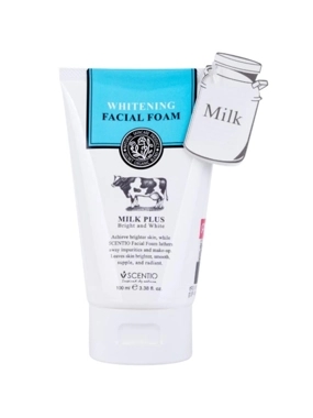 Scentio Bright & White Facial Foam Whitening Milk Plus Q10