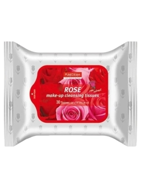 PUREDERM MAKEUP REMOVAL WIPES WITH ROSE