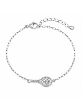 Nowan Silver Tennis & Padel Racket Bracelet, Stainless steel