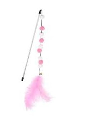 Pet cat teasing stick pink color