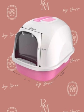 Closed liter box with 1 door pink color