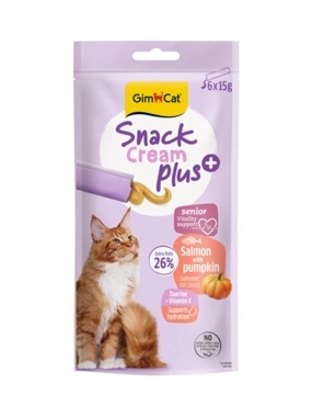 GimCat CREAM SENIOR SALMON PUMPKIN 6X15G