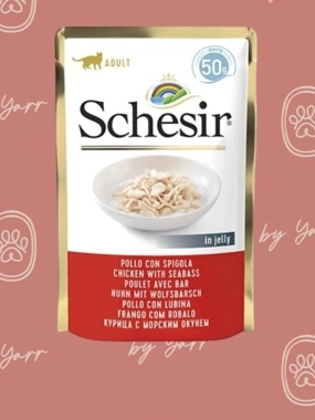 Schesir pouch jelly chicken with seabass 85g