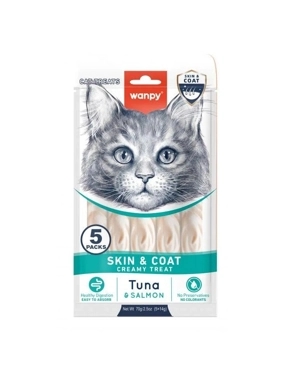 Wanpy creamy cats treat (Skin & Coat) - Tuna & Salmon