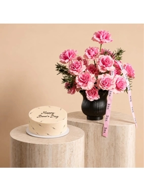 Boss’s Day Cake with Lulu Vase
