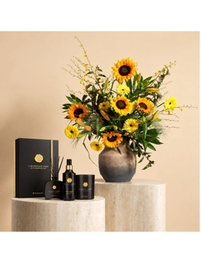 Aseel Vase with Precious Amber Gift Set