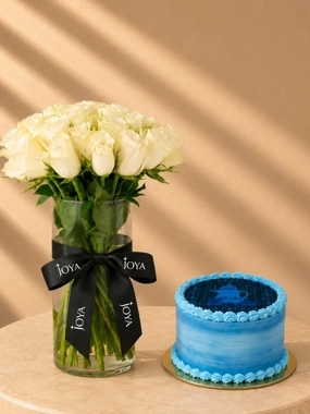 Heritage of the Nation with White Roses Vase