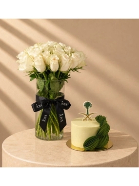 Pride of the Nation with White Roses Vase
