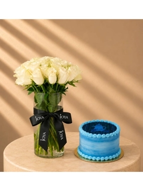 Heritage of the Nation with White Roses Vase