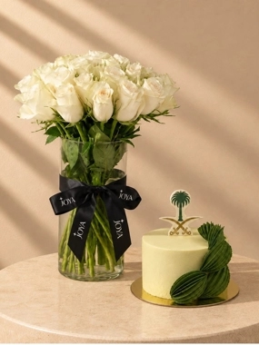 Pride of the Nation with White Roses Vase