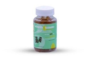 Lindagumm Echinacea Elderberry Vitamin C 30 mg, Vitamin D 10 mcg, Zinc 4 mg Mango Flavor 60 Gummies