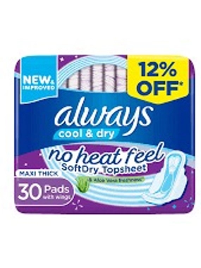 ALWAYS ALOE VERA WITH WING 30 LONG PADS