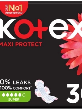 KOTEX PADS MAXI SUPER WING 30'