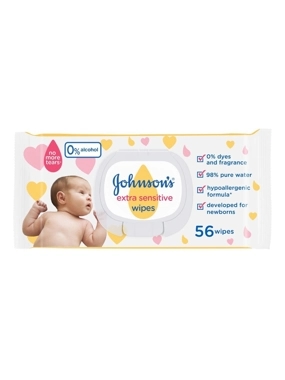 Johnson’S, Baby, Wipes, Extra Sensitive, 98% Pure Water - 56 Pcs -