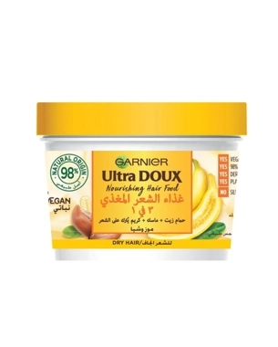 Garnier ultra doux nourishing banana 3-in-1 hair food for dry hair, 390 ml