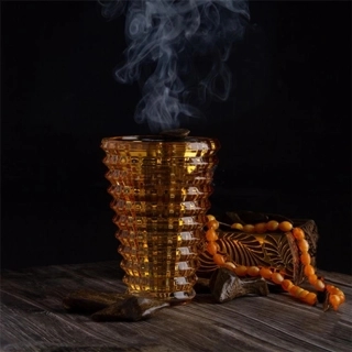 Glass cup incense burner