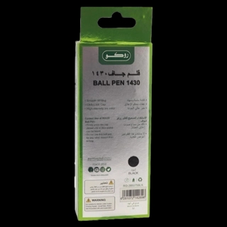 Roco 1430 Dry Ink Pen, Black Ink Color, 1 Mm, Ballpoint, 10 Pieces