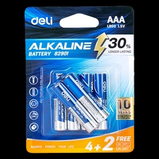 Deli Alkaline Battery AAA 4+2 PCs