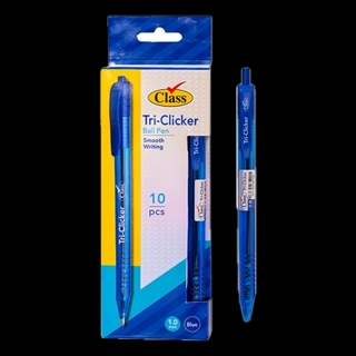Class Tri Clicker Ball Pen Blue 0.7Mm Pack Of 10