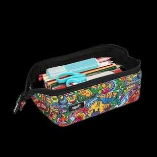 ZIPIT Lenny Pencil Case Large Capacity for School, College and Office Colorful