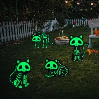Melonegg Yard Signs Reflective Black Cats for Halloween