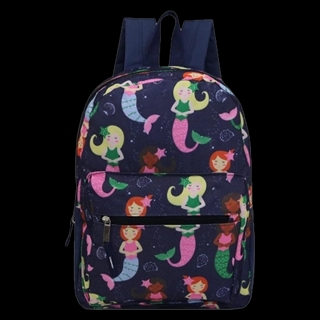 15" Moda West Kids Backpack for Elementary, Middle, and High School Bag Mermaid