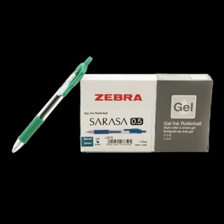 Zebra Sarasa Clip Pen 0.5 Mm, Green Pack Of 10
