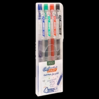 Roco Basic Gel Ink Pen, Assorted Colors, 0.7 Mm, Ballpoint;Nib Tip, 4 Pens