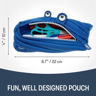 Zipit Monster Pencil Case Large Capacity For School, College And Office Blue