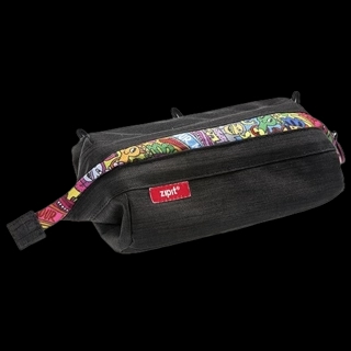 ZIPIT Lenny Pencil Case Large Capacity for School, College and Office Black/Colorful