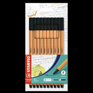 Stabilo Point 88 Black Pack Of 10