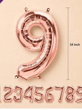 Rose Gold Numbers Balloons