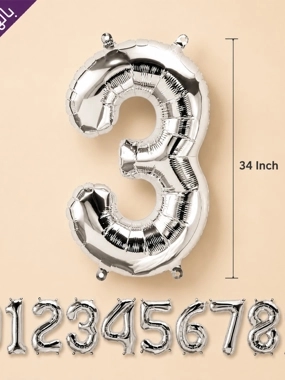 Silver Number Balloons