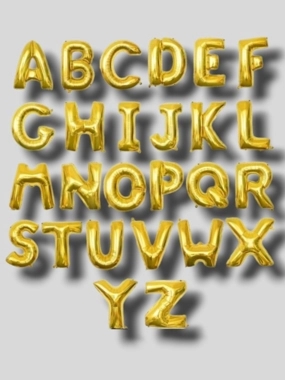 Gold helium letters