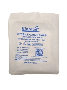 KINMED STERILE GAUZE SWAB 5*5 CM 8PLY