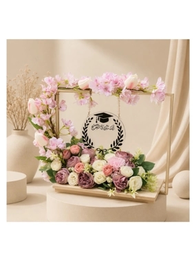 Luxury Artificial Graduation Flower Arrangement with Acrylic Frame