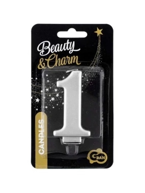 Numbers Birthday Candle Silver