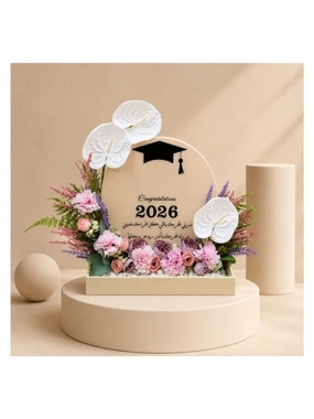 Elegant Artificial Graduation Floral Frame